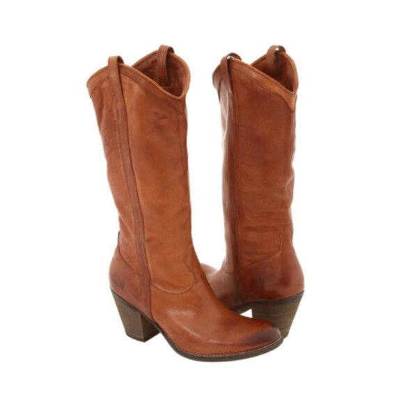 Frye Taylor Pull on Tall Boot, Cognac leather, Size 5 - Picture 1 of 5